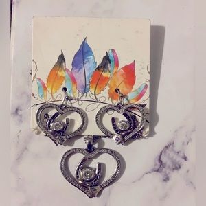 Horseshoe Nail necklace and earring set